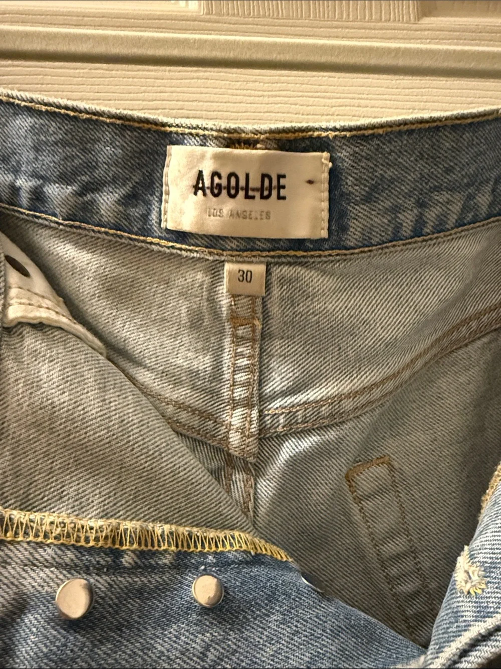 AGOLDE Parker Long Denim Shorts